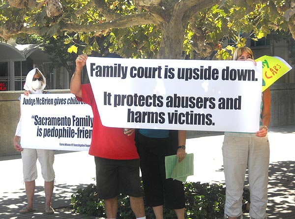 Mothers at protest to remove Judge McBrien